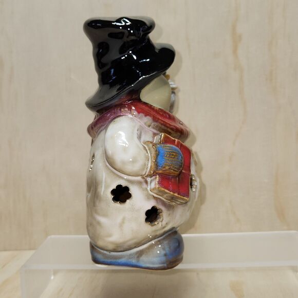 Kirkland's Potter's Garden Ceramic Snowman Candle Holder Tea Light - Picture 5 of 9